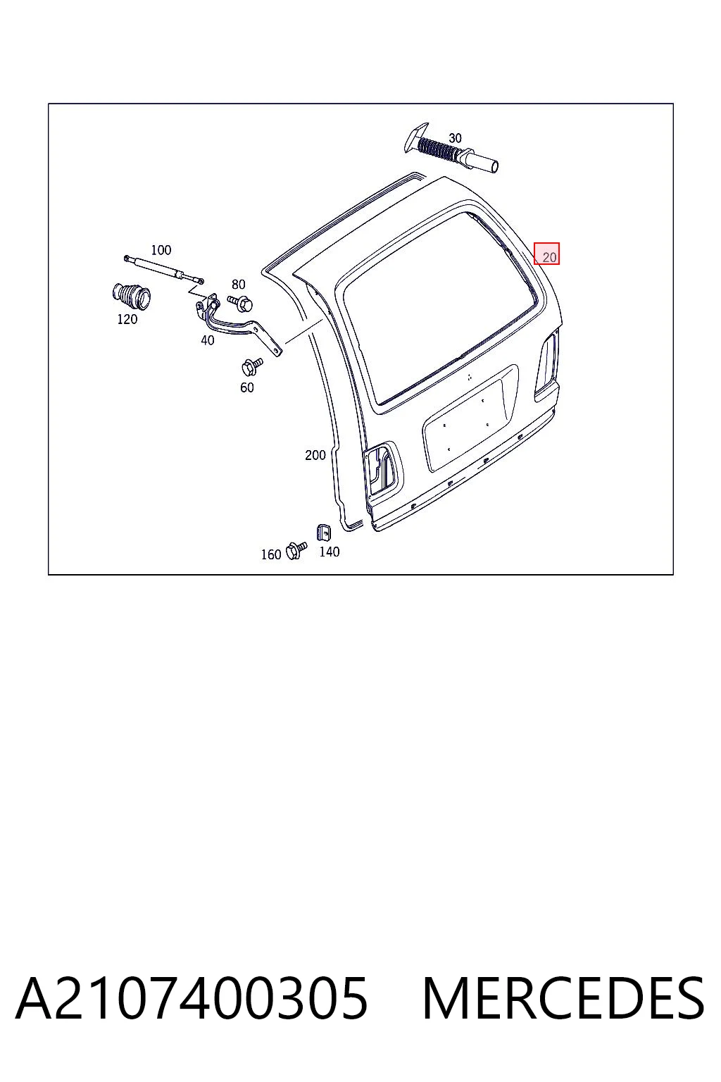 Porta traseira (3ª/5ª porta-malas (tampa de alcapão) Mercedes E  S210 ao melhor preço