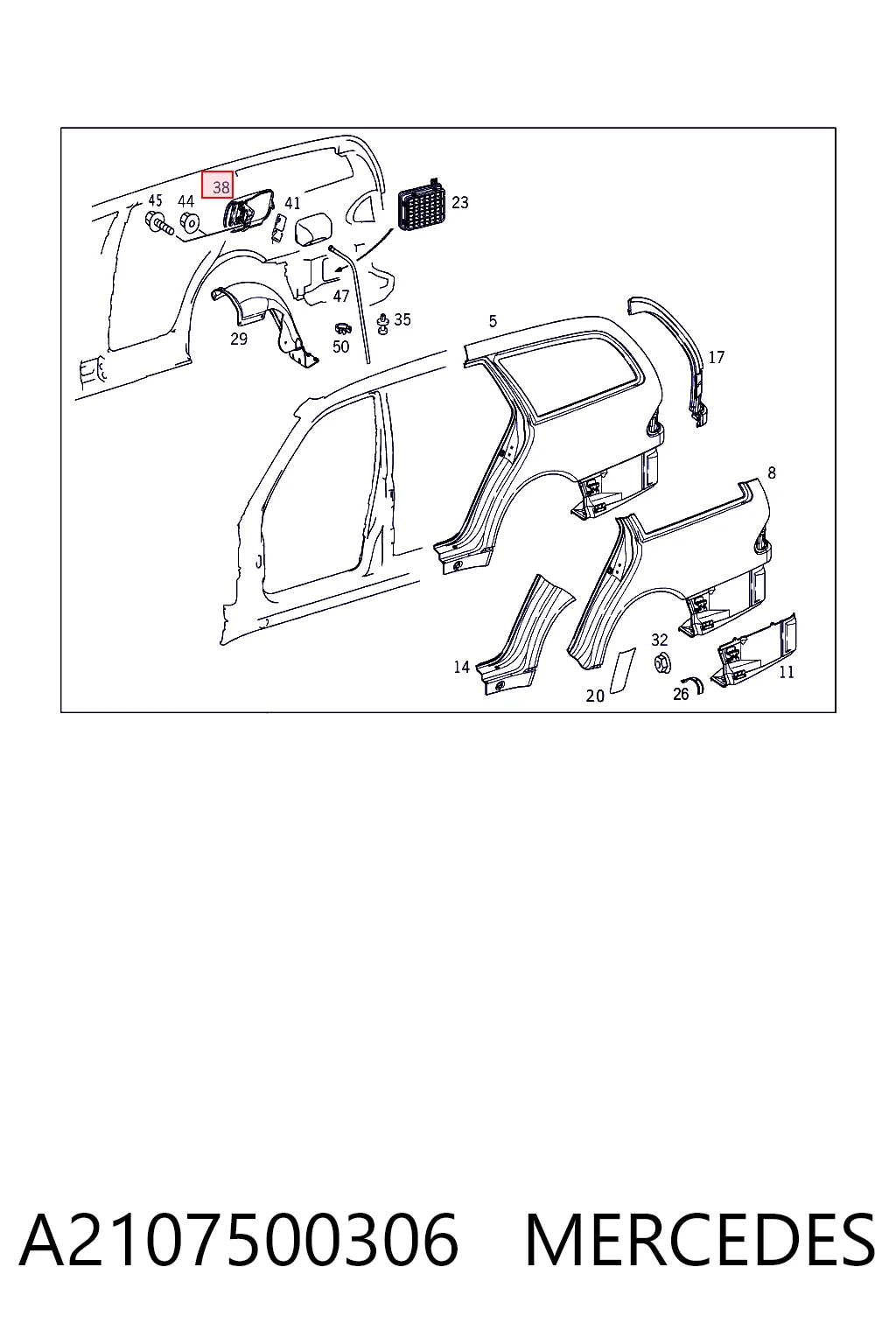 Alcapão do tanque de combustível para Mercedes E  S210