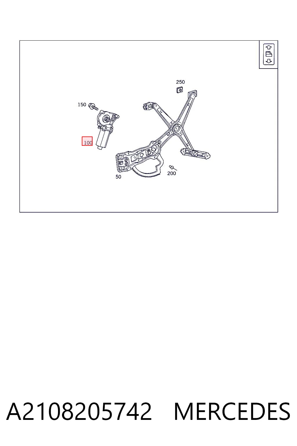 A2108205742 Mercedes Motor de acionamento de vidro da porta dianteira esquerda