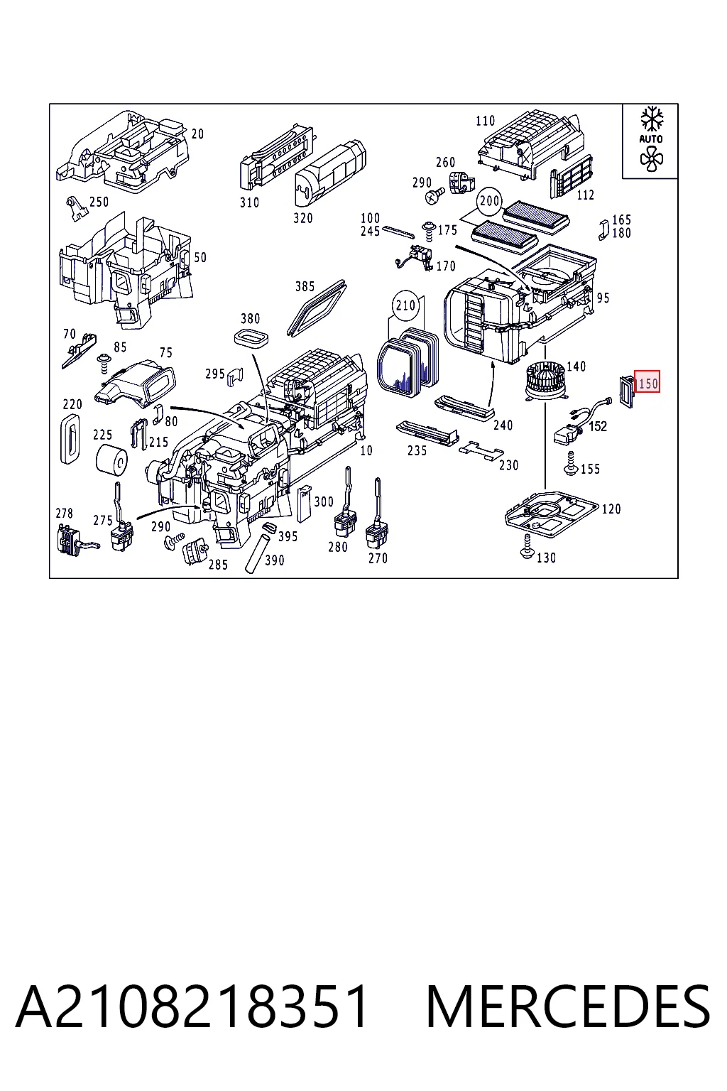 A2108218351 Mercedes Resistor (resistência) de ventilador de forno (de aquecedor de salão)