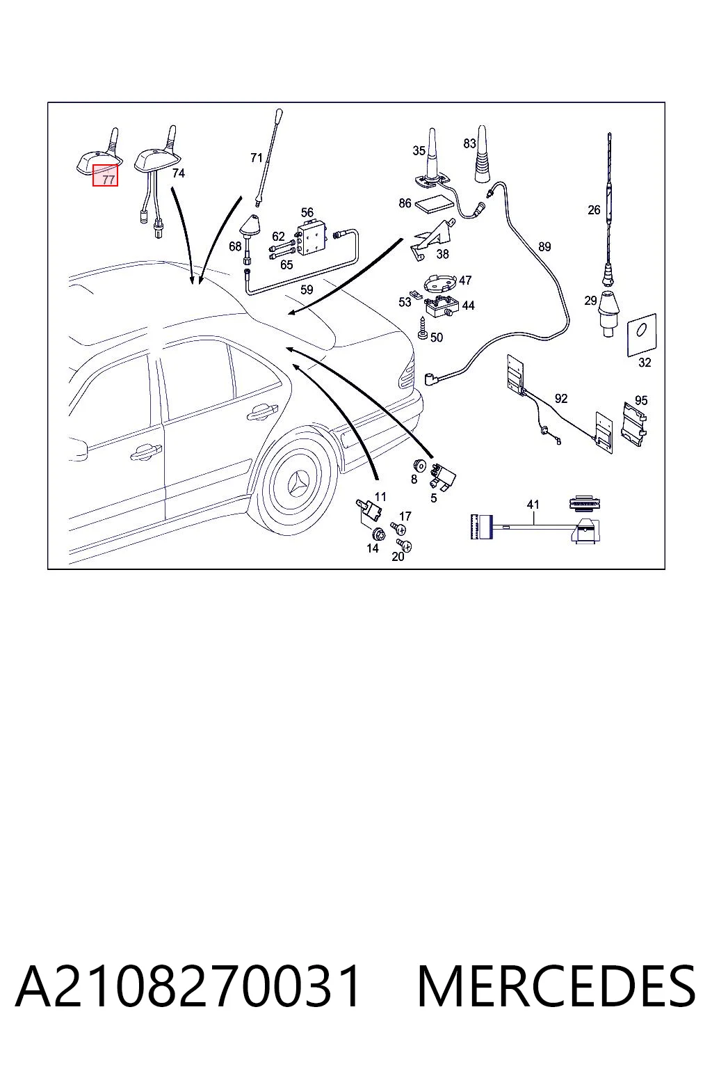 A2108270031 Mercedes Antena