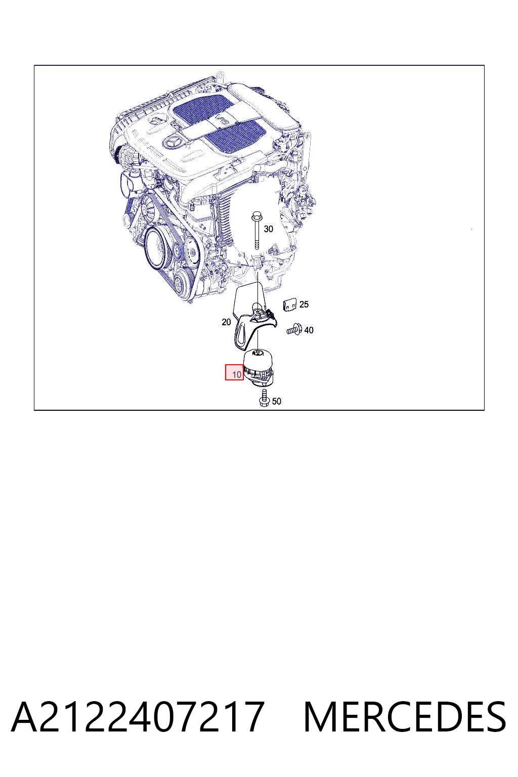 A2122407217 Mercedes Coxim (suporte) dianteiro de motor