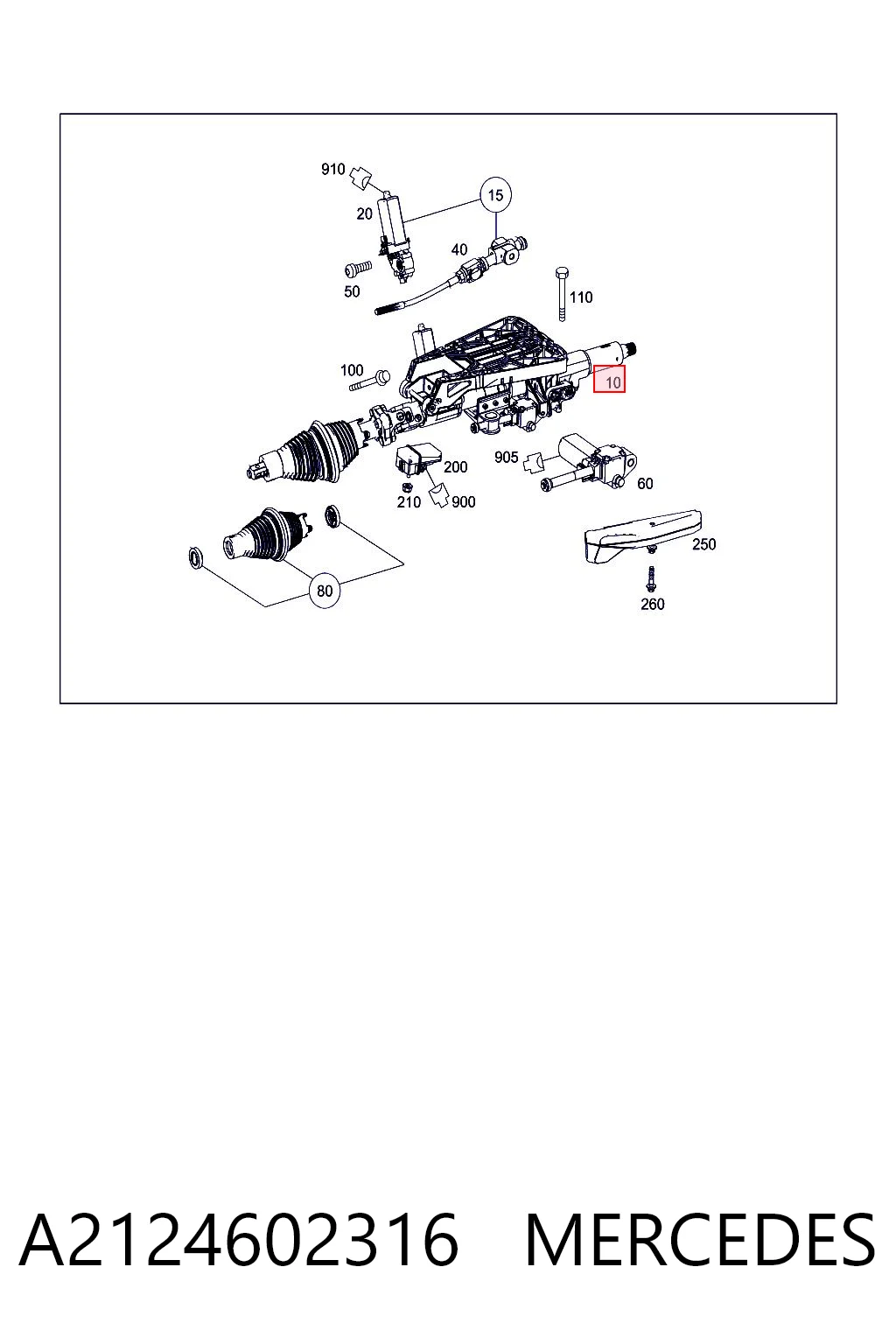  Coluna da direção Mercedes E sedan (W212) (2009 - 2016) 