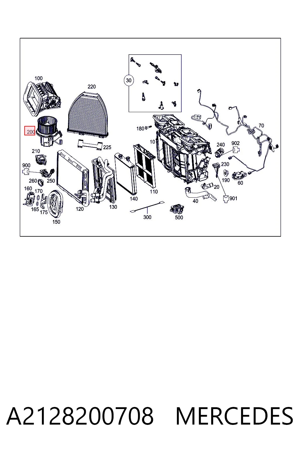 A2128200708 Mercedes Motor de ventilador de forno (de aquecedor de salão)