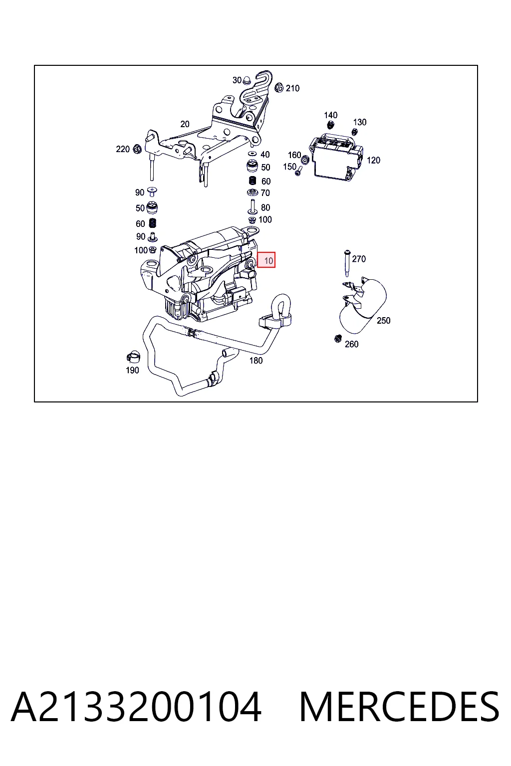 A2133200104 Mercedes Compressor de bombeio pneumático (de amortecedores)