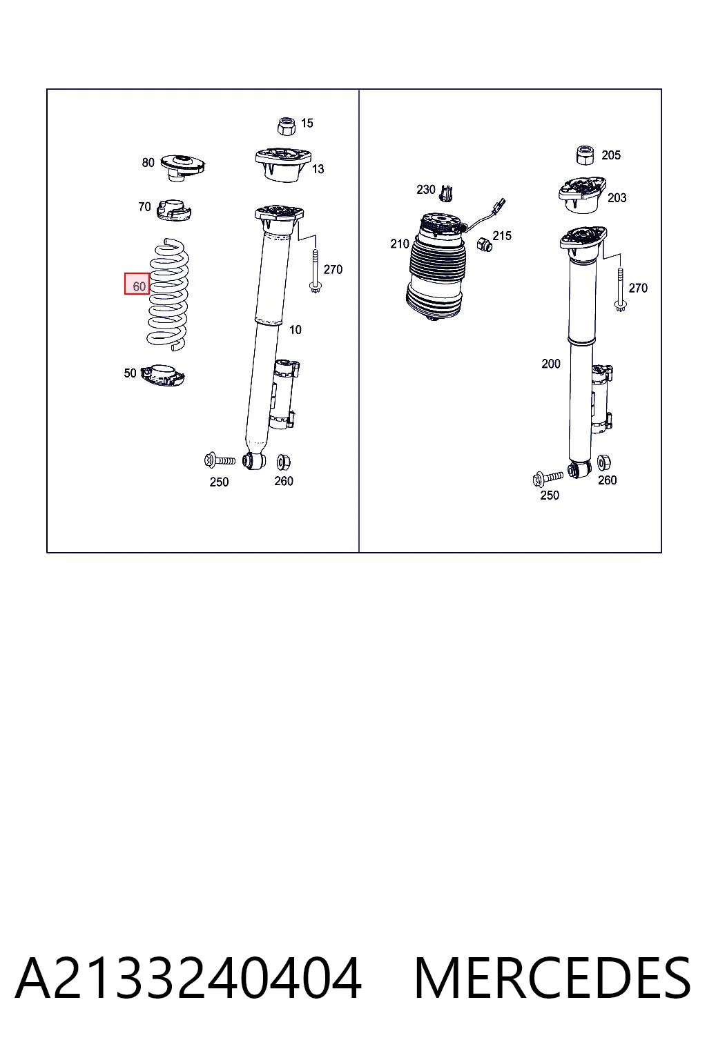 Mola traseira para Mercedes E  W213