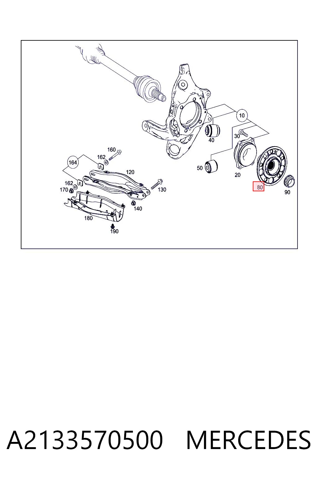 A2133570500 Mercedes Flange de cubo traseiro