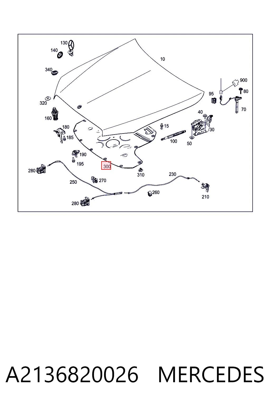 Isolamento de ruído da capota Mercedes E  W213