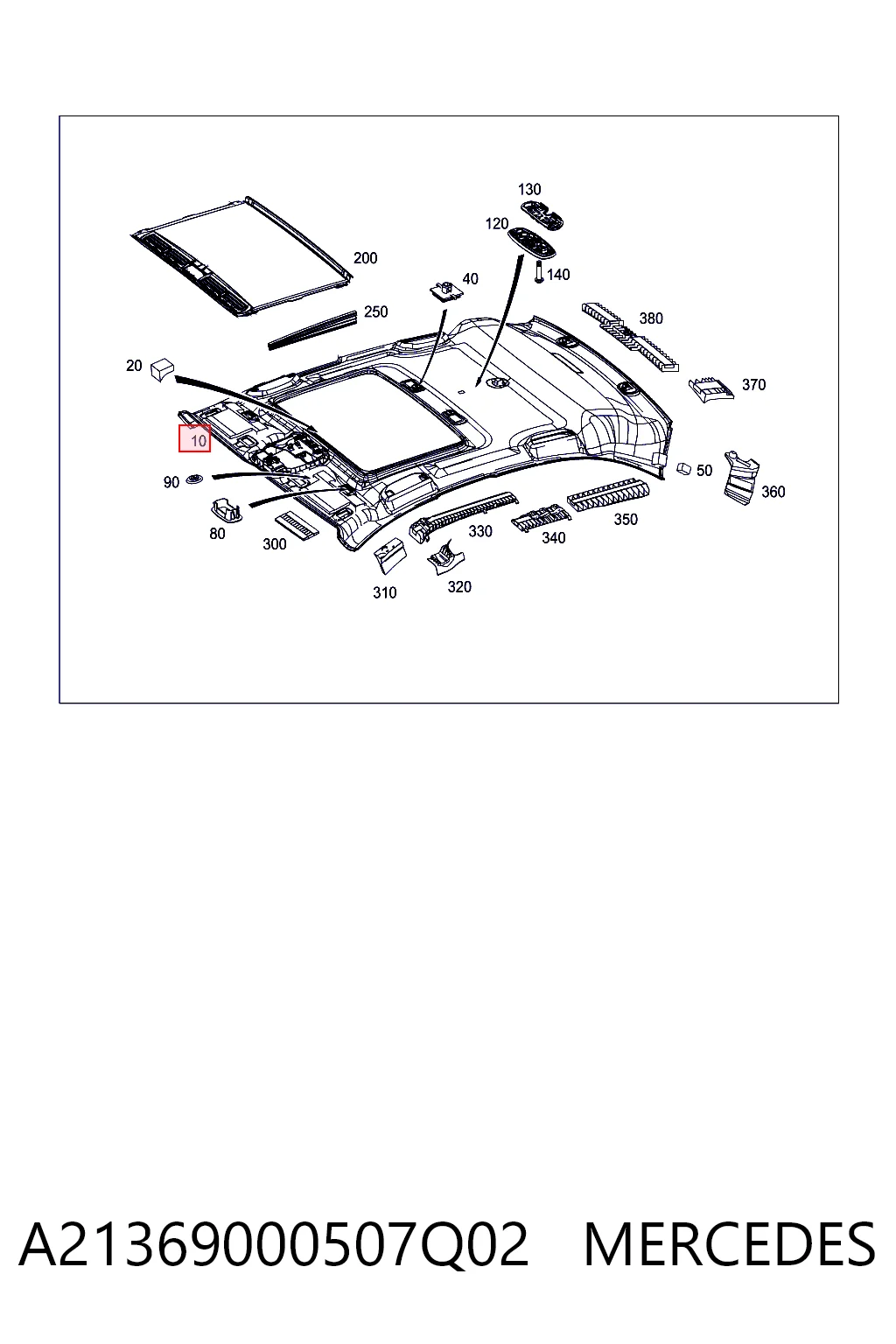 Revestimento do teto Mercedes E  W213 ao melhor preço