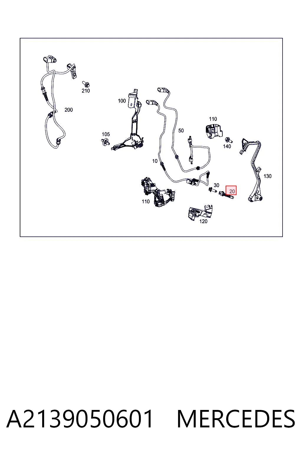  Sensor dianteiro de ABS Mercedes E conversível (A238) (2016 - 2026) 