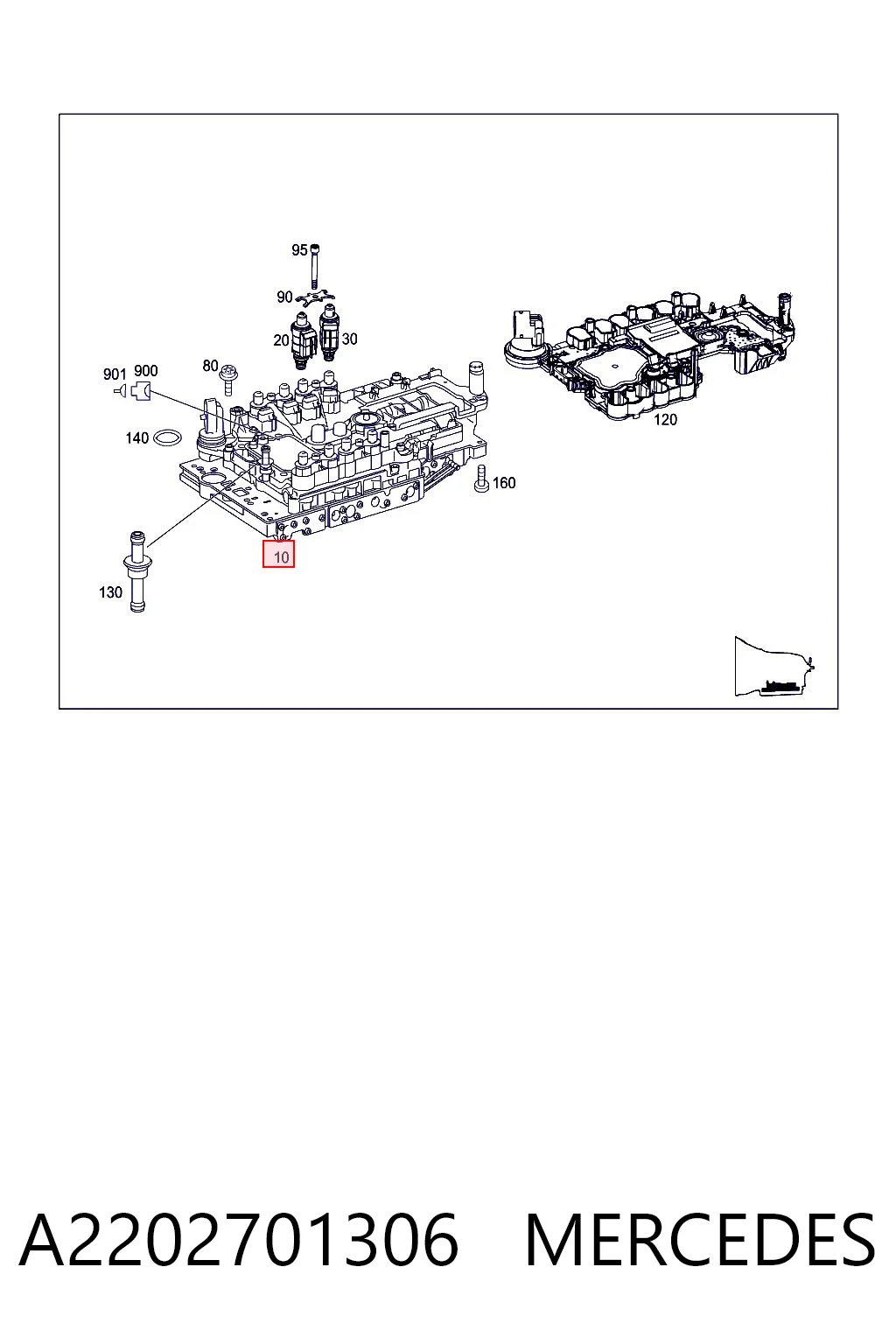 A220270290687 Mercedes Unidade de válvulas da Caixa Automática de Mudança