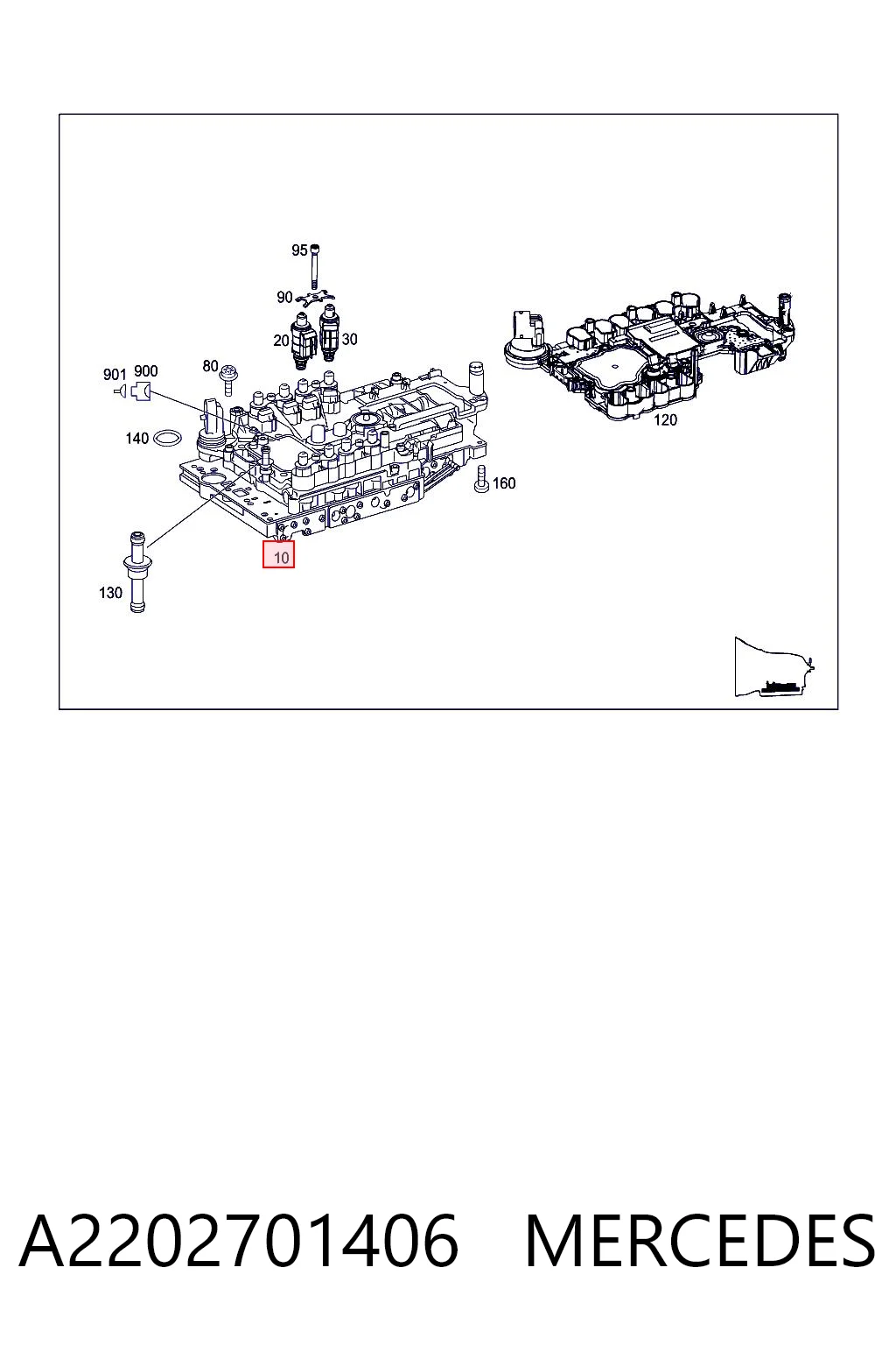 Unidade de válvulas da Caixa Automática de Mudança A220270290687 Mercedes