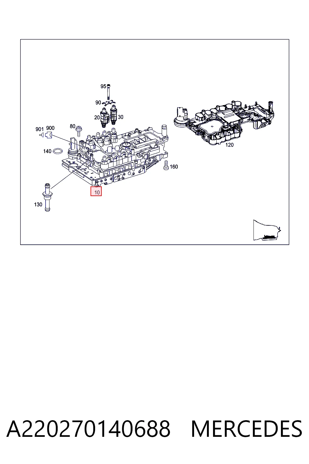 Compre A220270290687 Mercedes Unidade de válvulas da Caixa Automática de Mudança