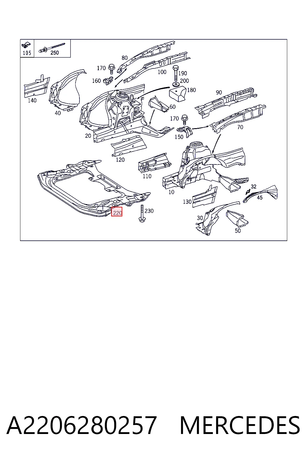 Compre Viga de suspensão dianteira (plataforma veicular) Mercedes S 