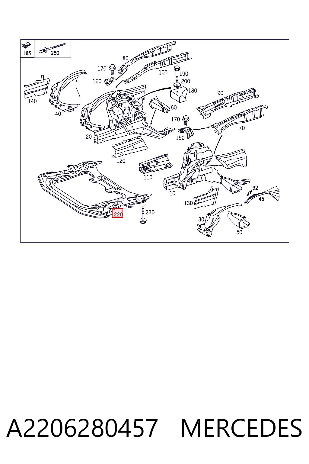 Viga de suspensão dianteira (plataforma veicular) Mercedes S preço, a partir de 175,32 USD