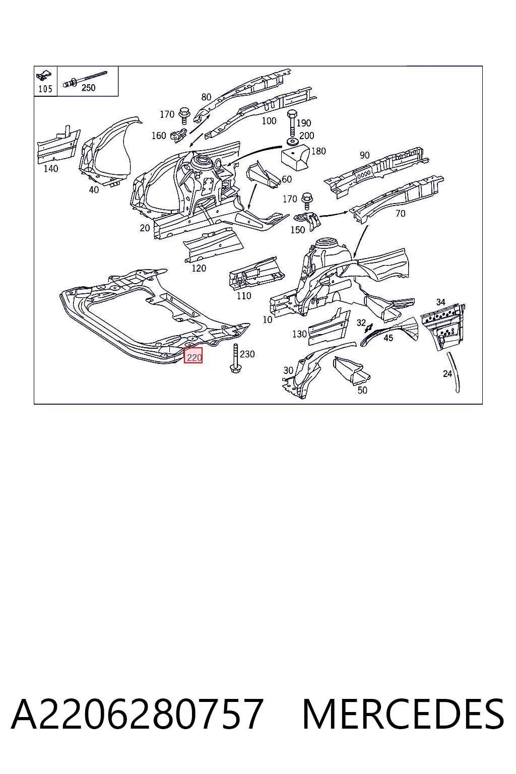 Viga de suspensão dianteira (plataforma veicular) Mercedes S  W220 ao melhor preço