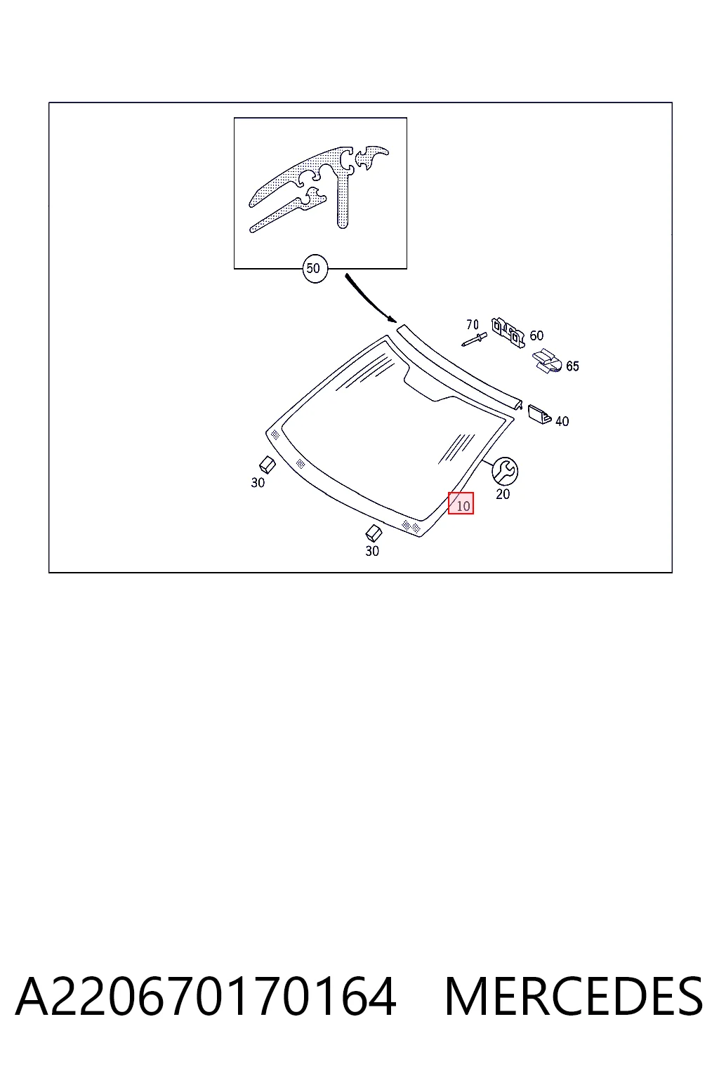 Pára-brisas para Mercedes S  W220
