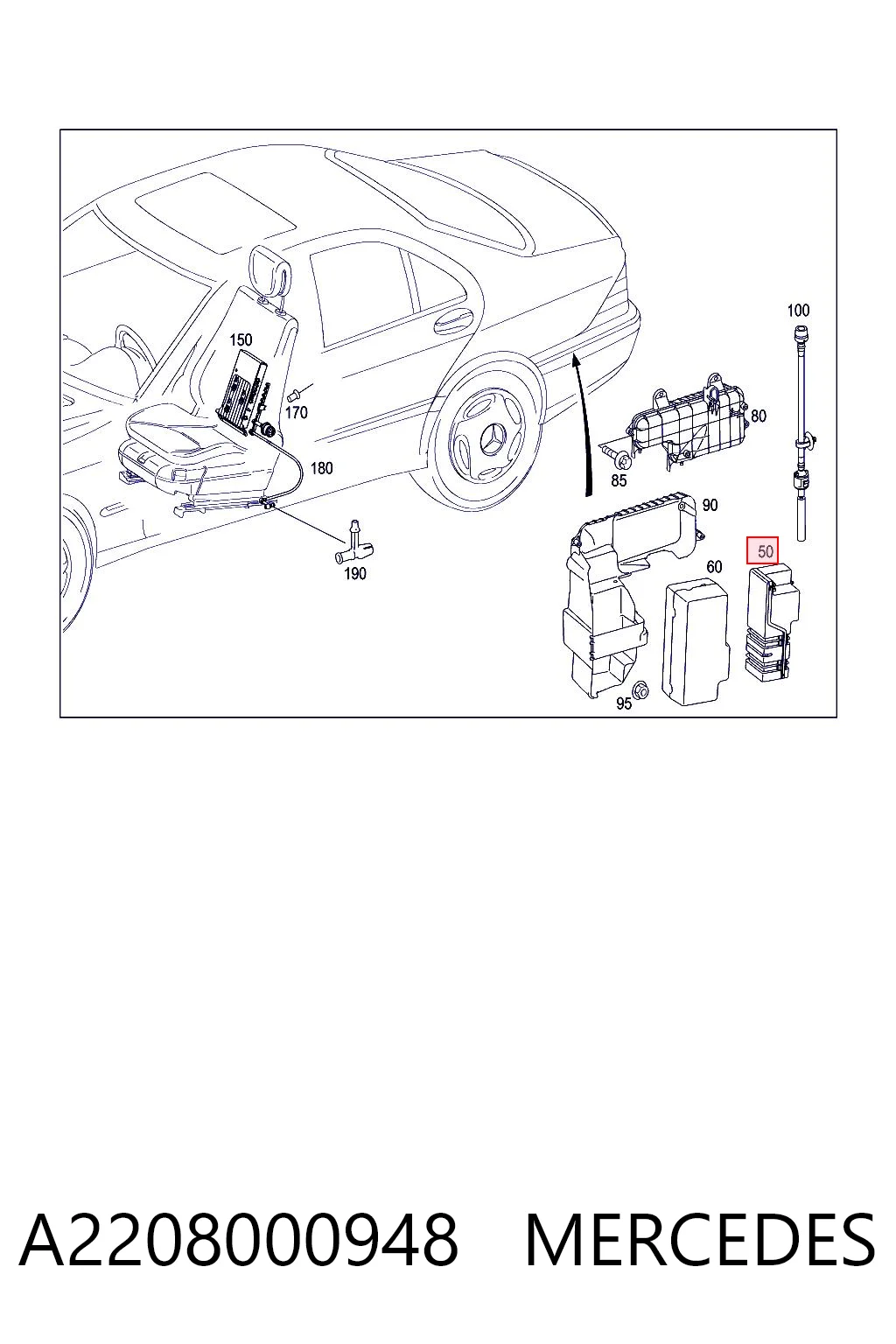 A2208000948 Mercedes Bomba do sistema de suporte dinâmico dos assentos