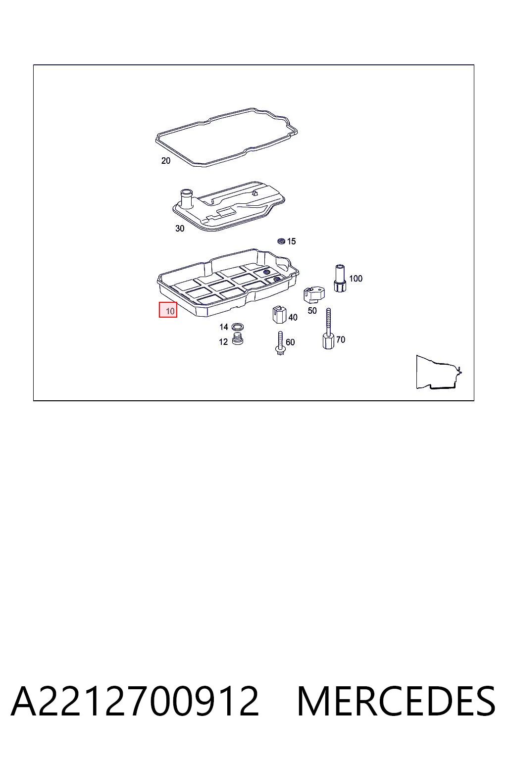 A2212700912 Mercedes Cárter da Caixa Automática de Mudança