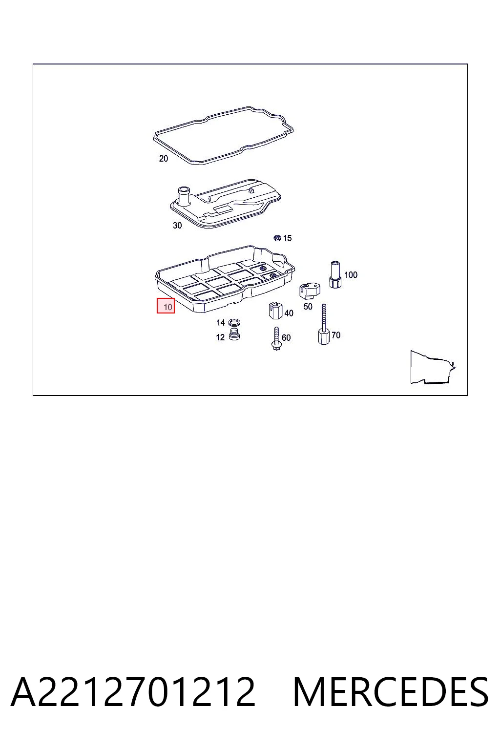 A2212701212 Mercedes Cárter da Caixa Automática de Mudança