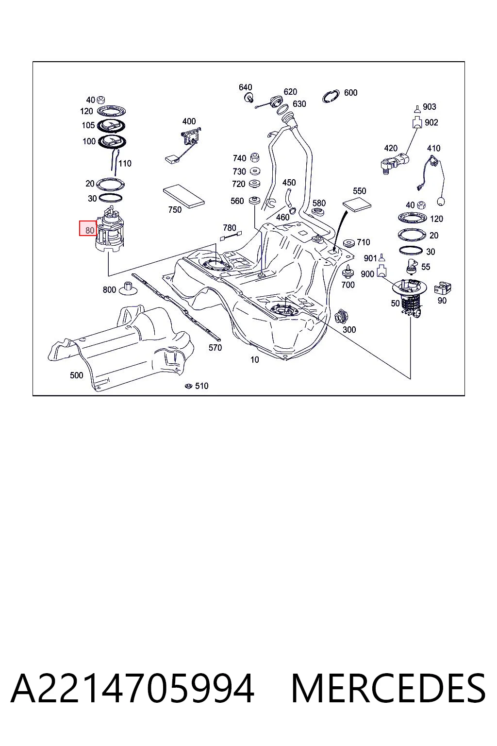 A2214705994 Mercedes Bomba de combustível elétrica submersível