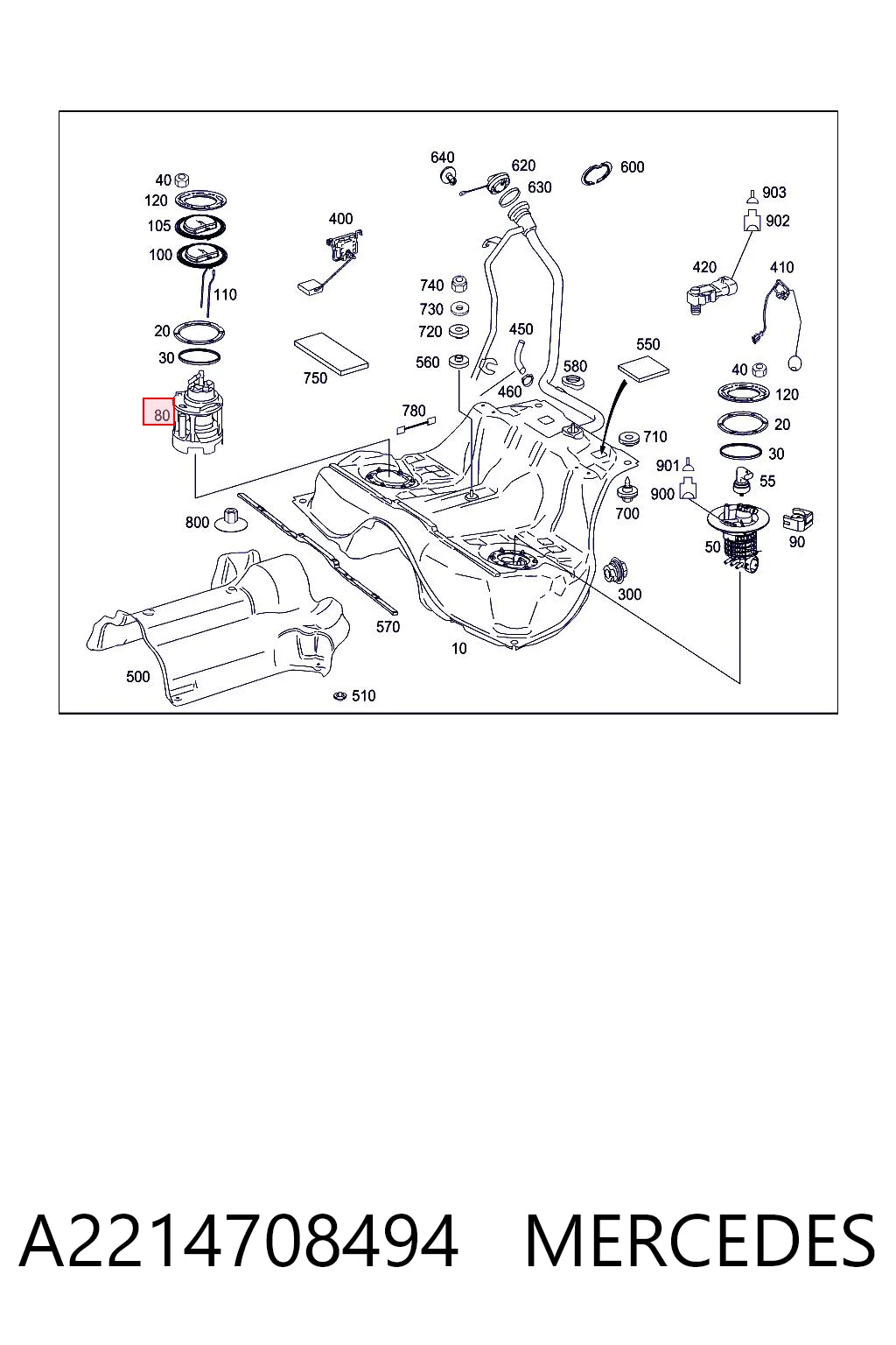 A2214708494 Mercedes Bomba de combustível elétrica submersível