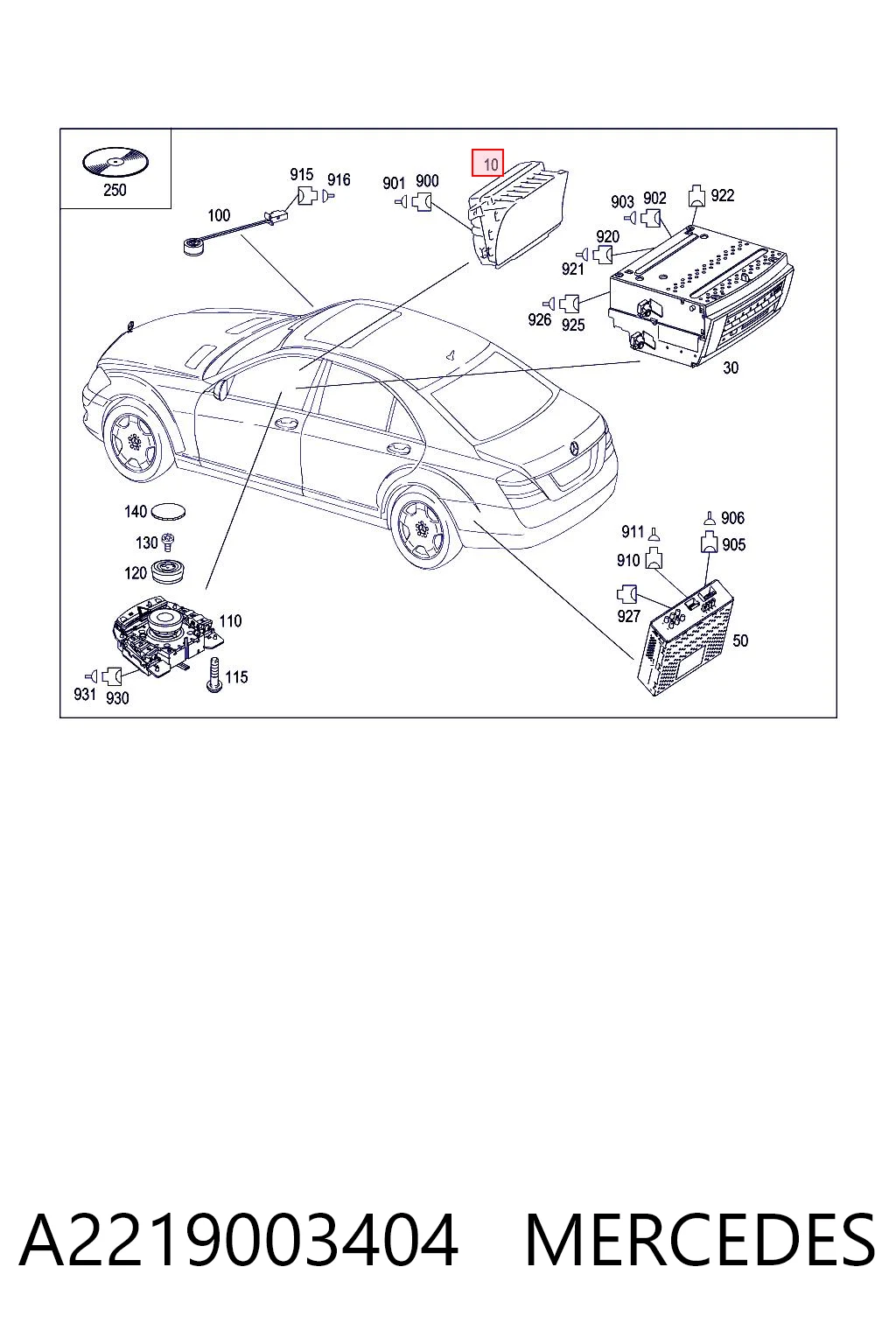 Mostrador multifuncional para Mercedes S  W221