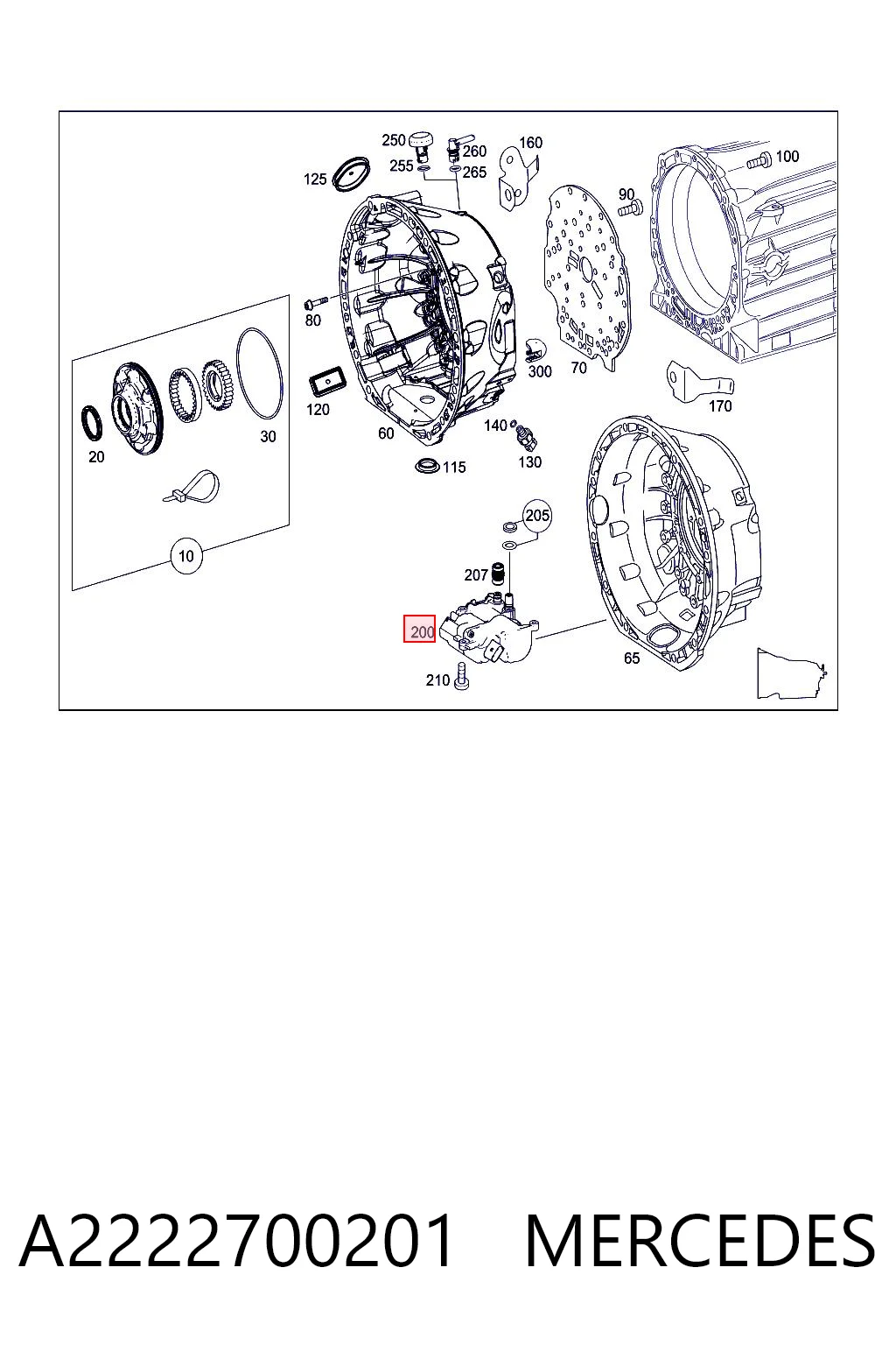 A2222700201 Mercedes Bomba de óleo da Caixa Automática de Mudança