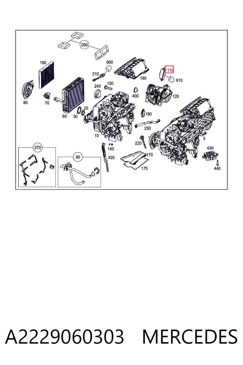 A2229060303 Mercedes Resistor (resistência) de ventilador de forno (de aquecedor de salão)