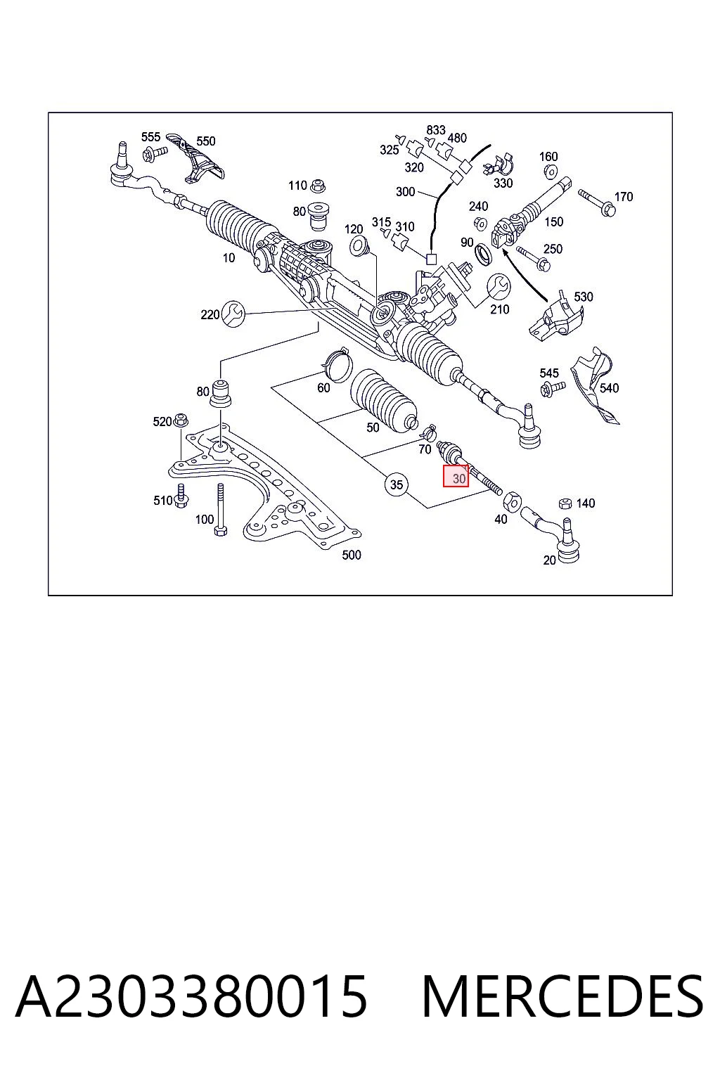 A2303380015 Mercedes Tração de direção