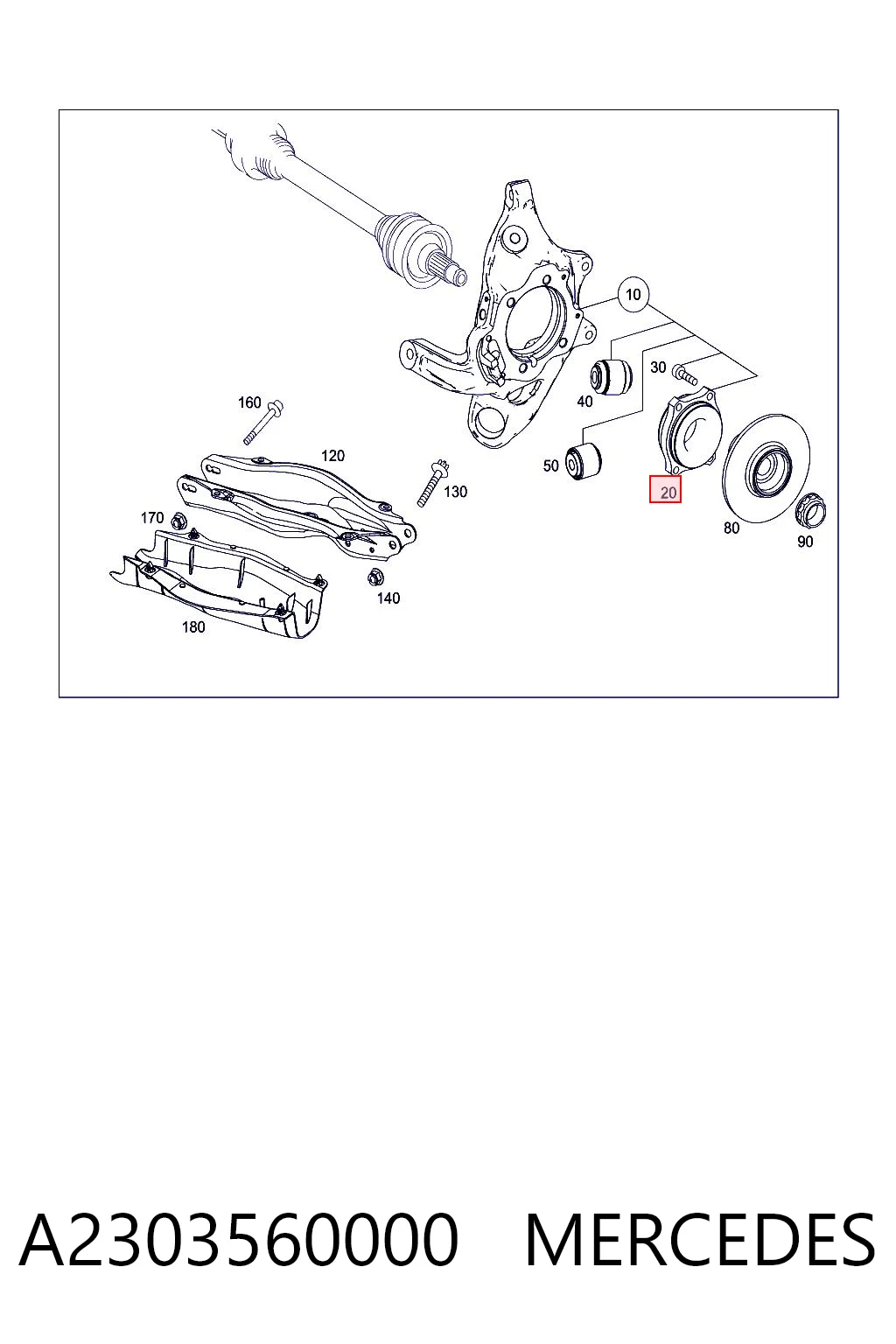 A2303560000 Mercedes Rolamento de cubo traseiro