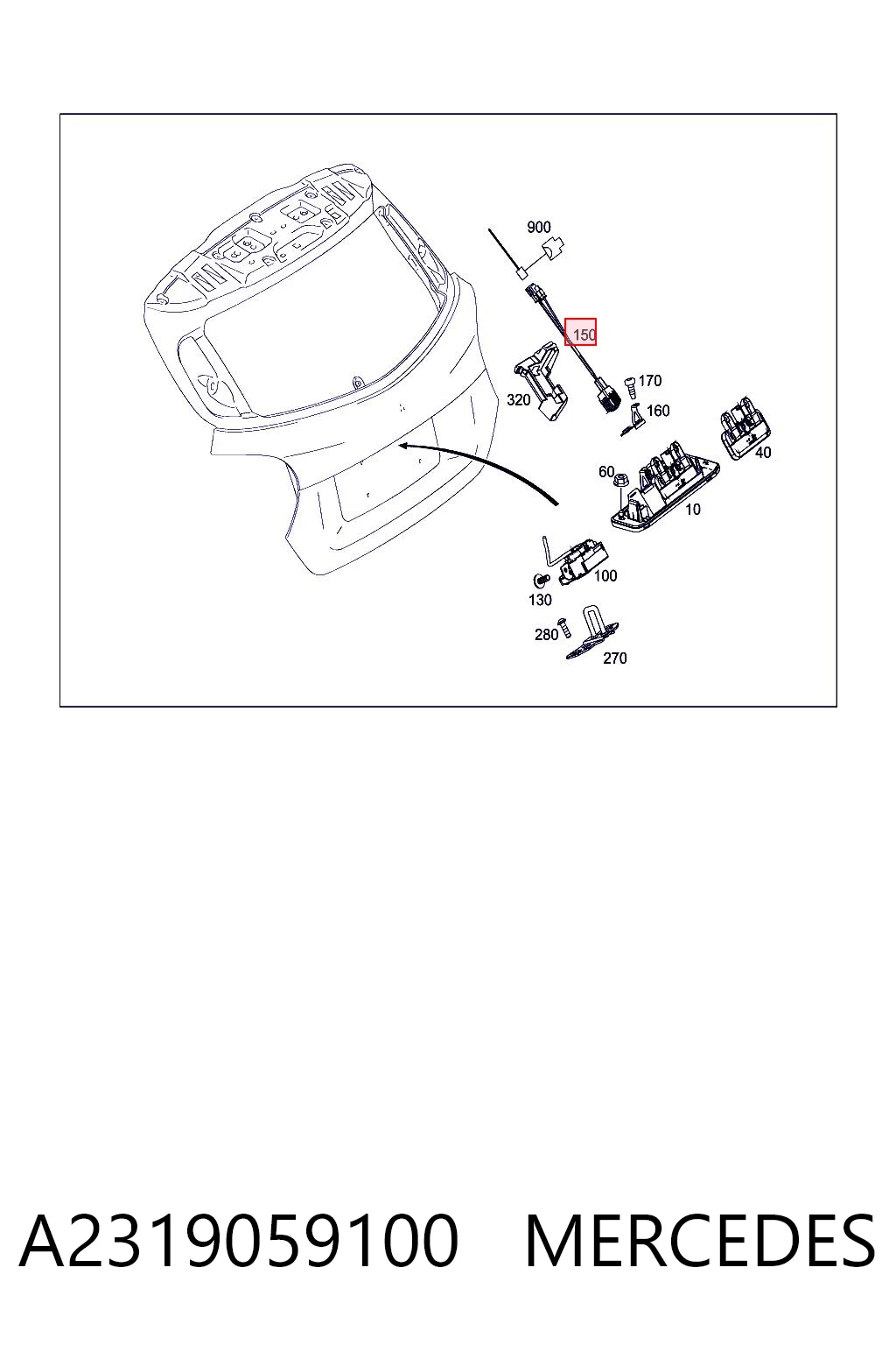 A2319059100 Mercedes Câmara do sistema para asseguramento de visibilidade