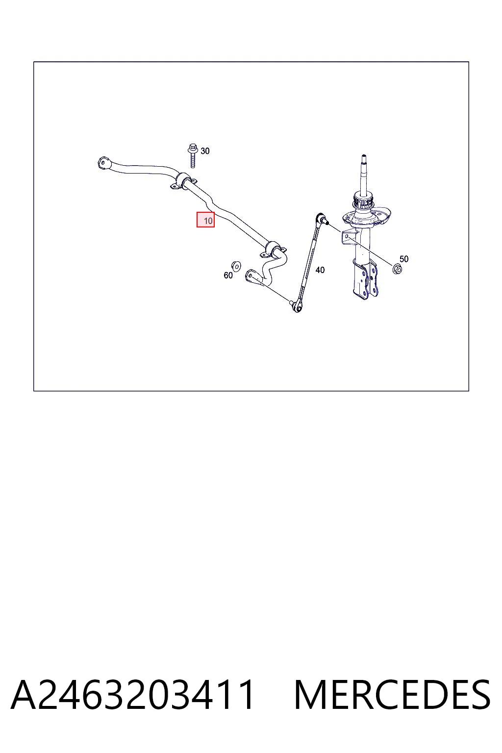 A2463203411 Mercedes Estabilizador dianteiro