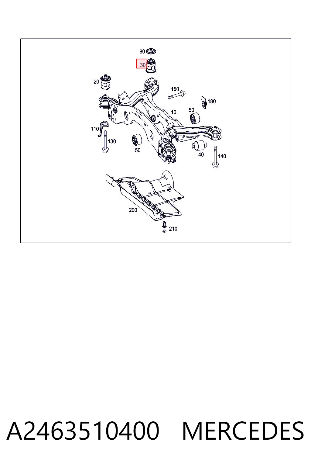 Bloco silencioso de viga traseira (de plataforma veicular) para Mercedes A W176