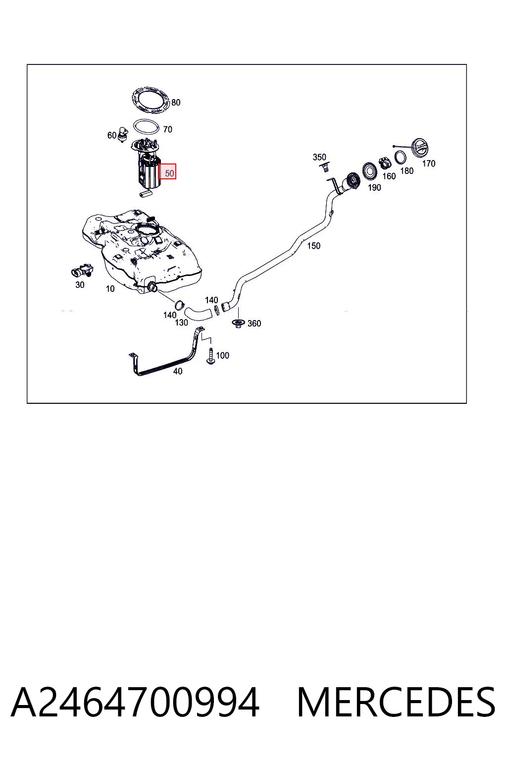 A2464700994 Mercedes Módulo de bomba de combustível com sensor do nível de combustível