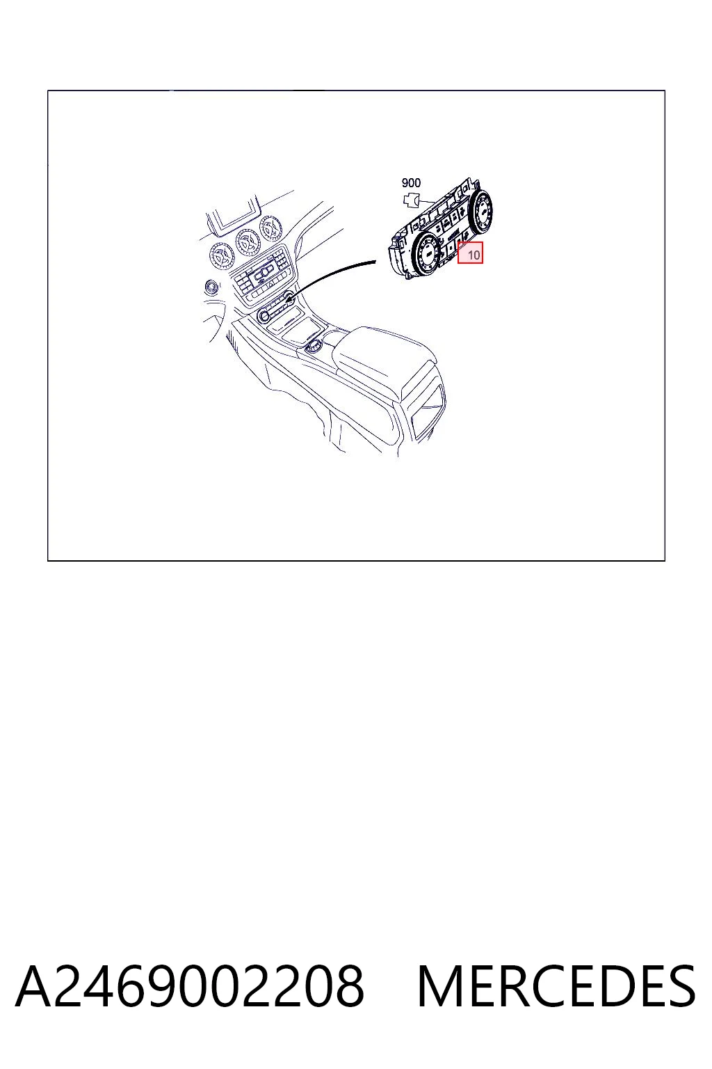  Unidade de controlo dos modos de aquecimento/condicionamento Mercedes A hatchback (W176) (2012 - 2018) 