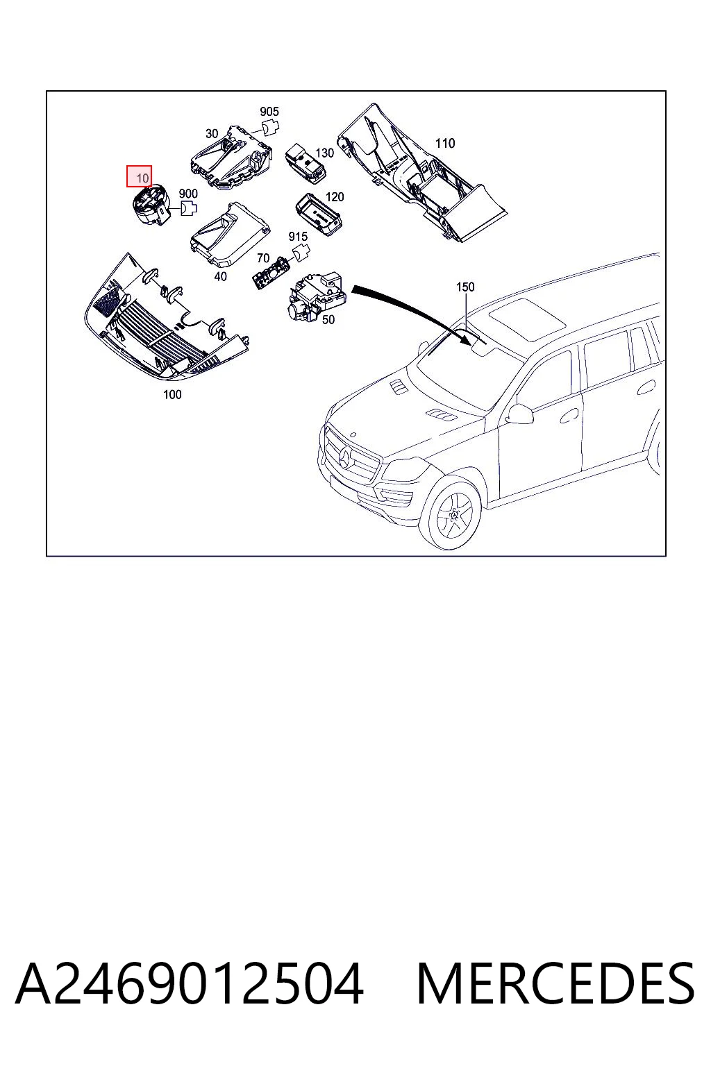 A2469012504 Mercedes Sensor de chuva