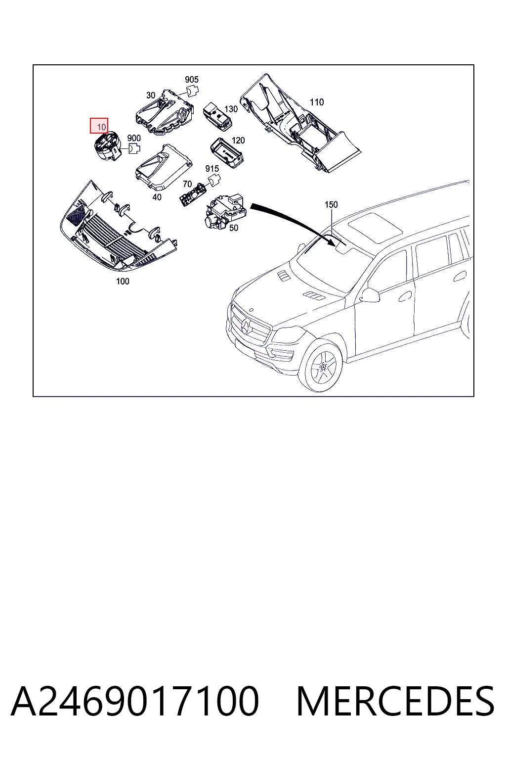 A2469017100 Mercedes Sensor de chuva