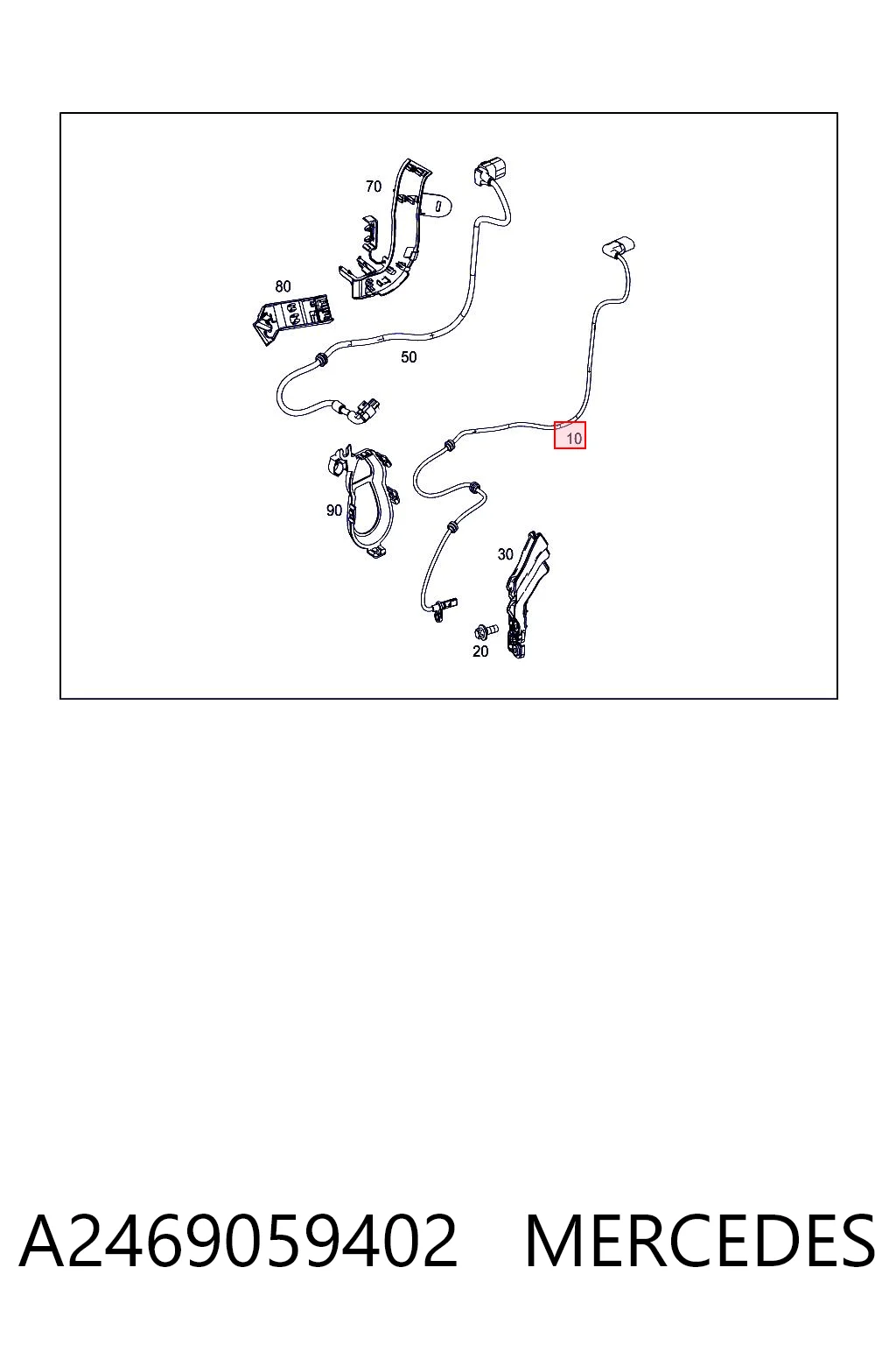 A2469059402 Mercedes Sensor ABS traseiro