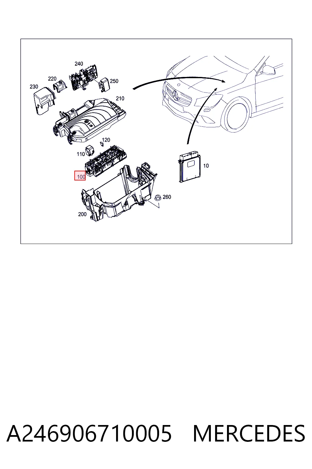 Unidade de dispositivos de segurança para Mercedes A W176
