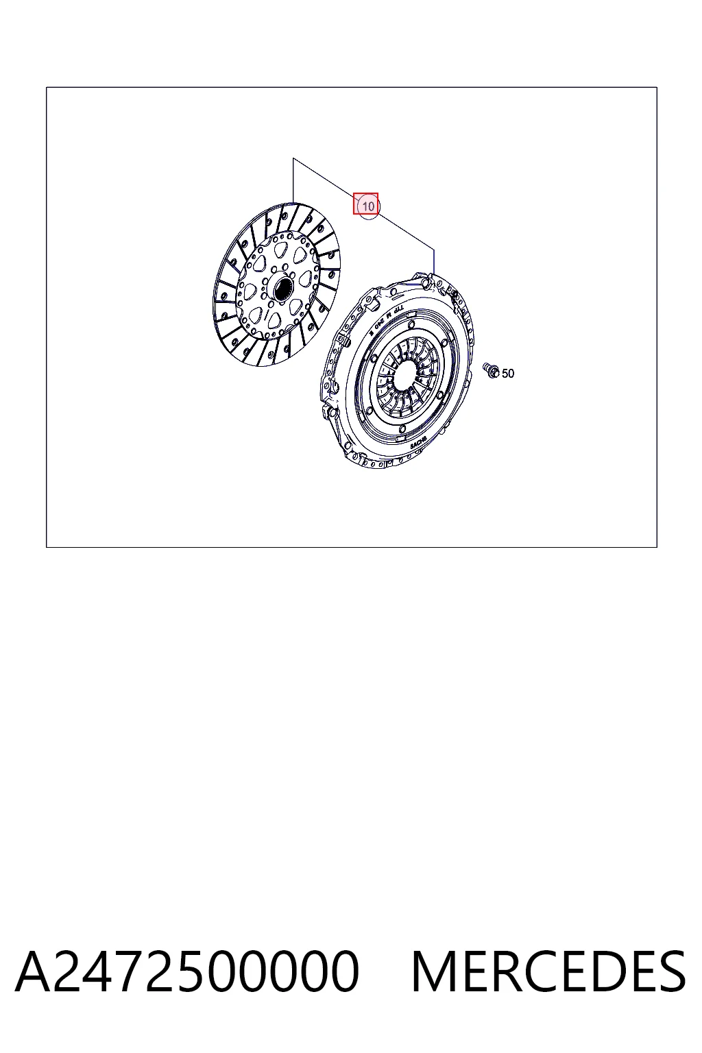  Kit de embraiagem (3 peças) Mercedes A hatchback (W177) (2018 - 2026) 