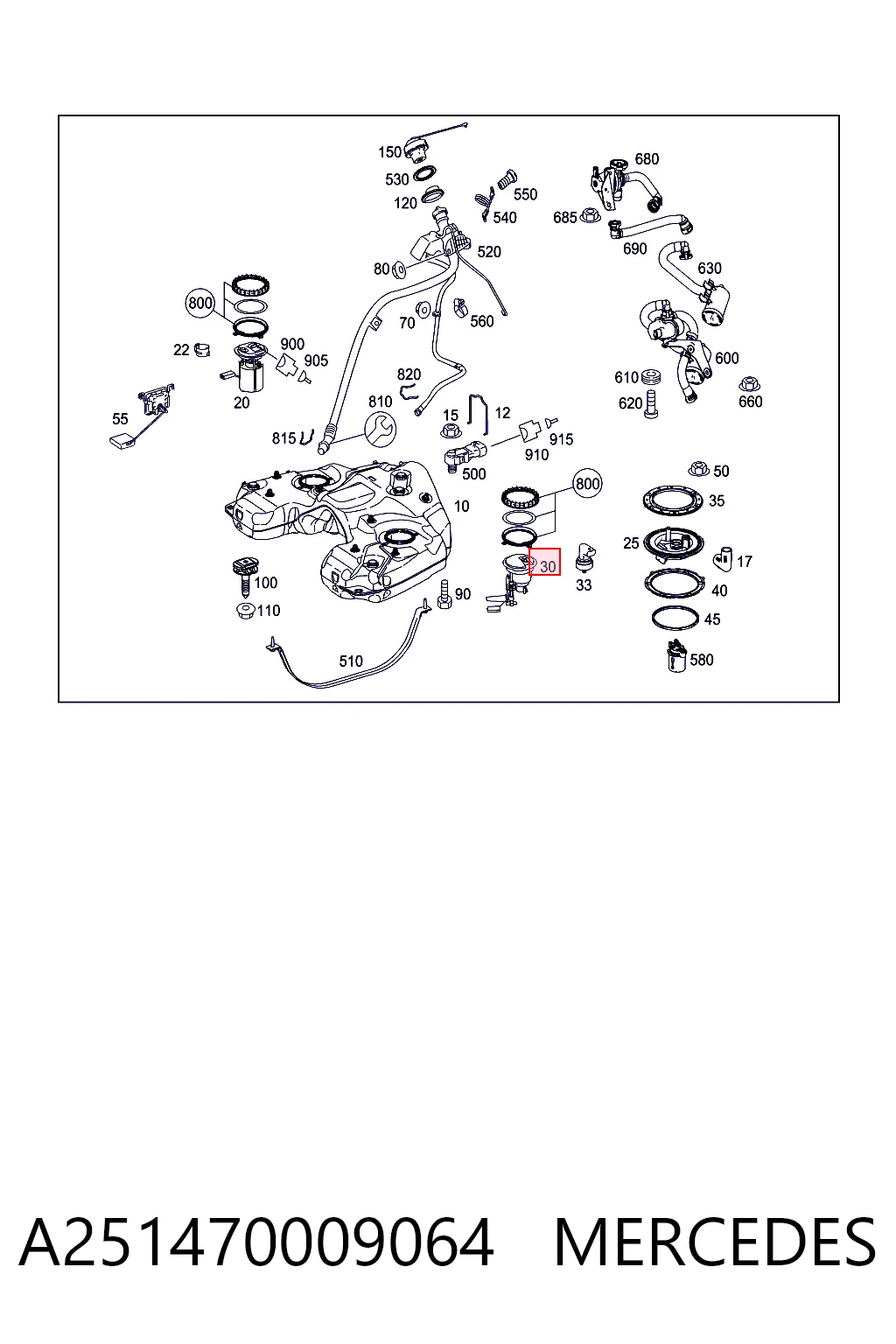 A251470009064 Mercedes Filtro de combustível