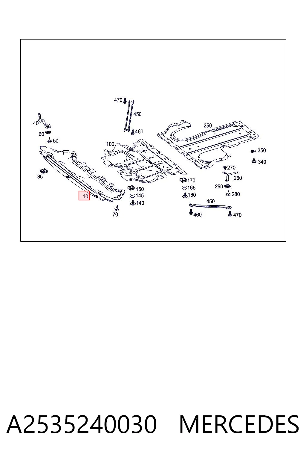 Proteção de motor, de panela (da seção de motor) Mercedes Vito II сaixa (639) (2003 - 2014) II