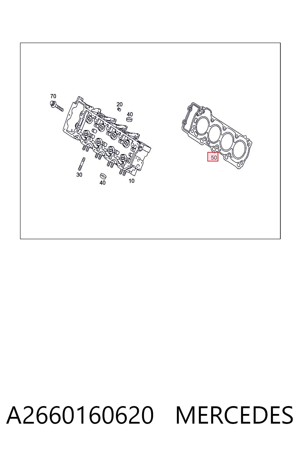 Vedante de cabeça de motor (CBC) para Mercedes A W169