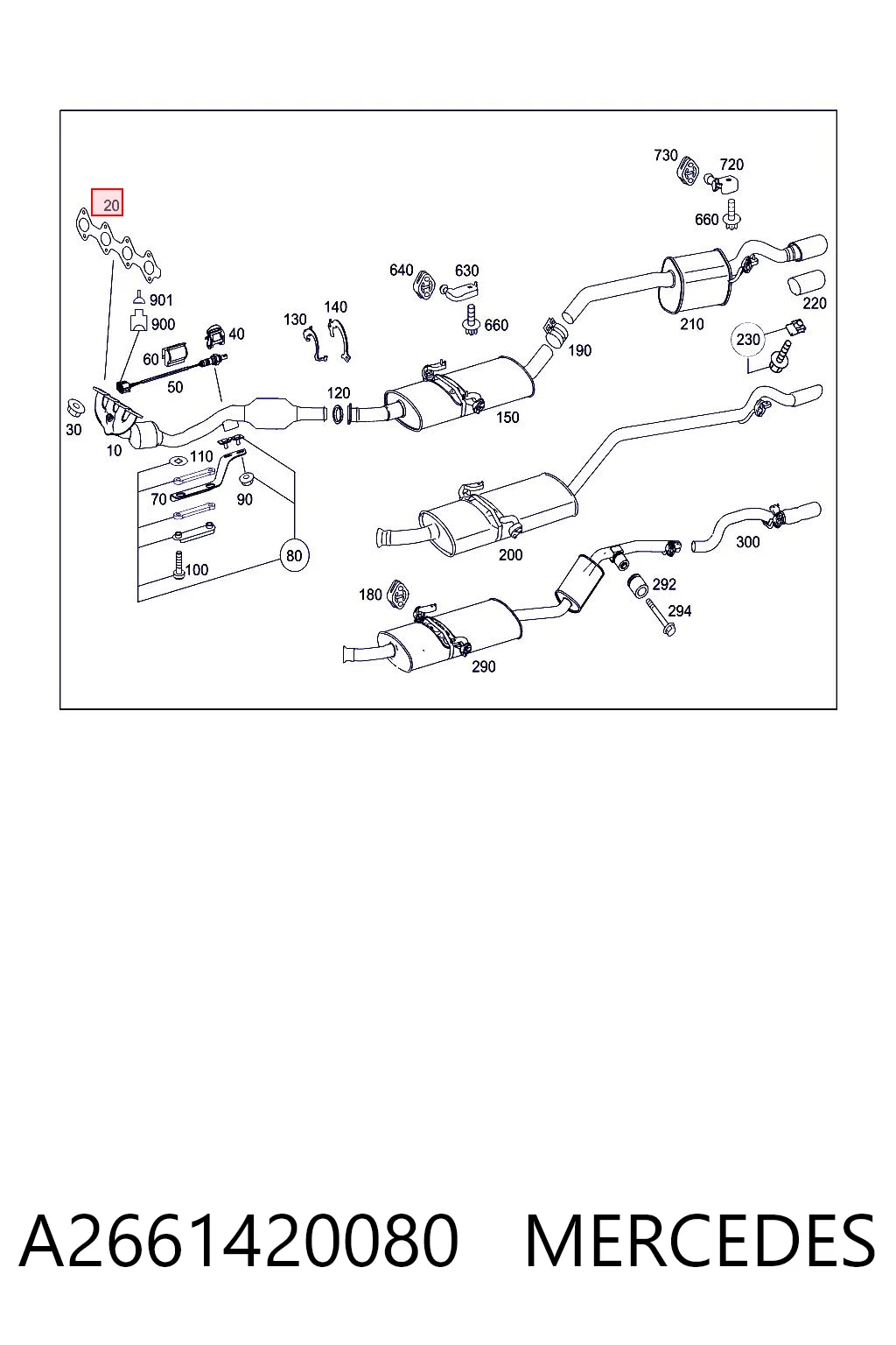 Vedante de tubo coletor de escape para Mercedes A W169