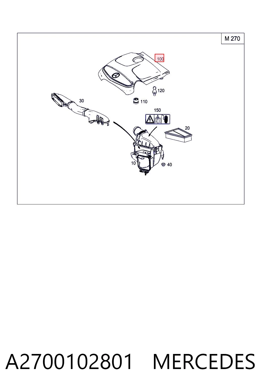 A2700102801 Mercedes Tampa de motor decorativa