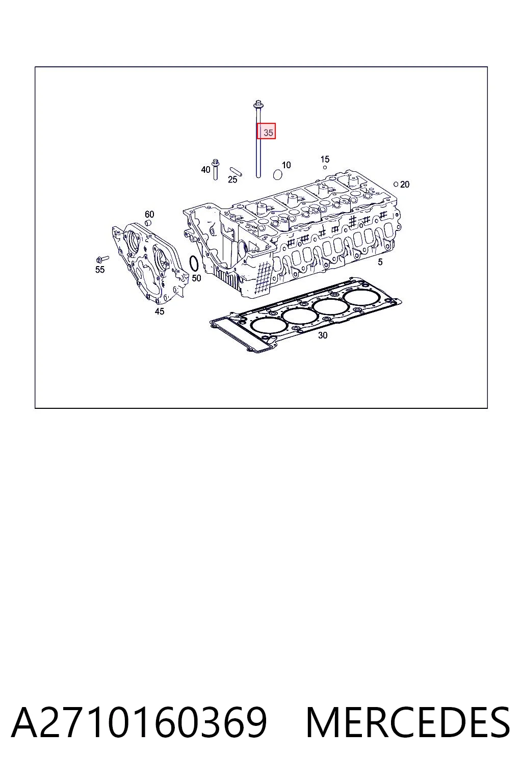A2710160369 Mercedes Parafuso de cabeça de motor (CBC)