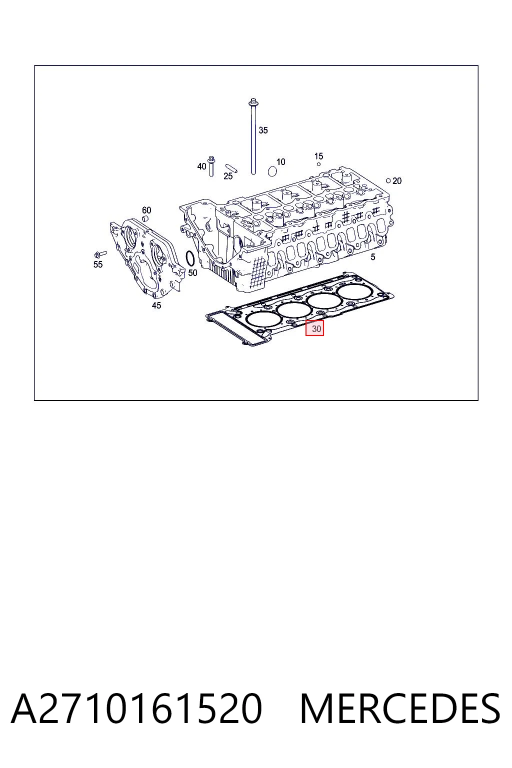 A2710161520 Mercedes Vedante de cabeça de motor (CBC)