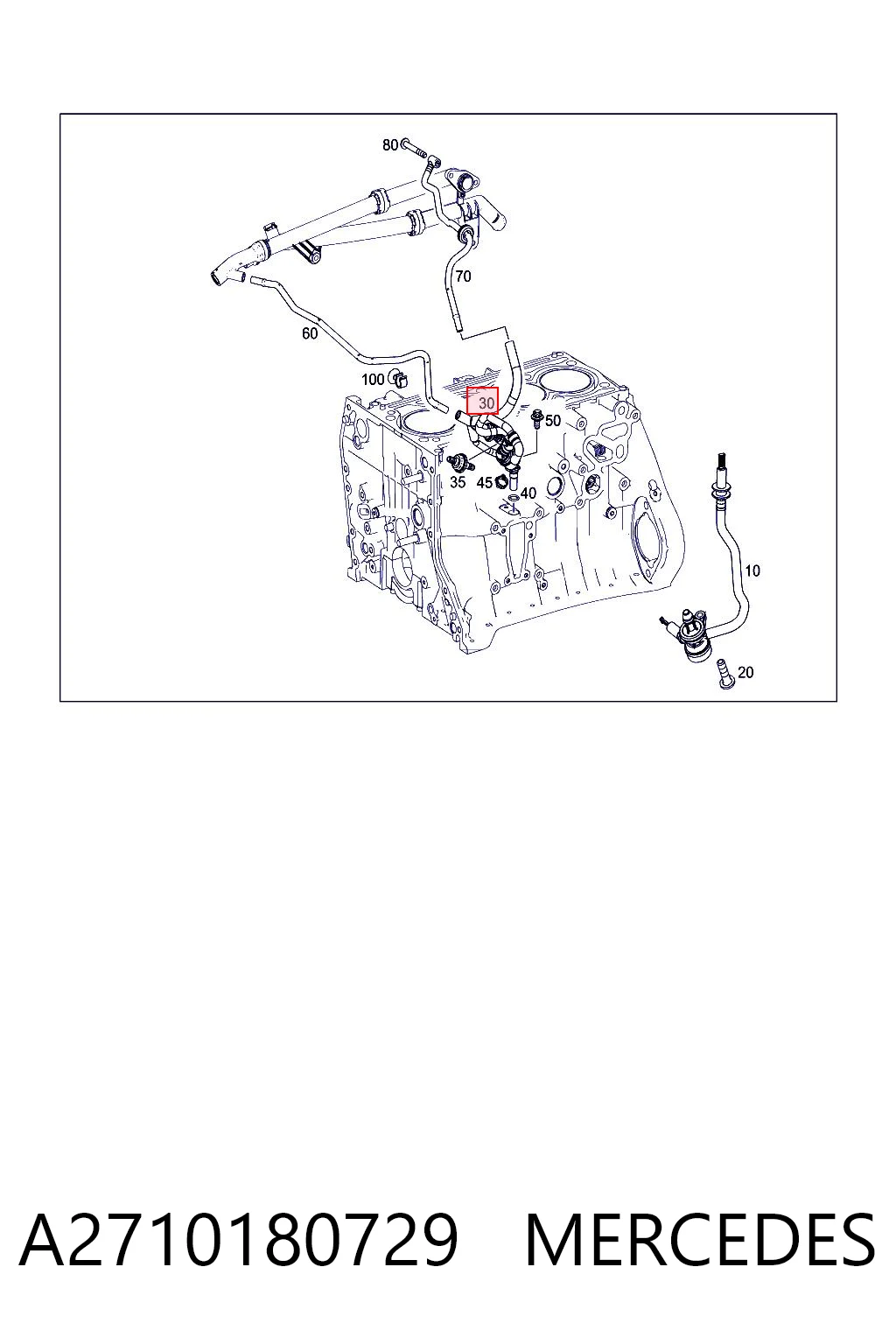 A2710180729 Mercedes Válvula PCV de ventilação dos gases de cárter