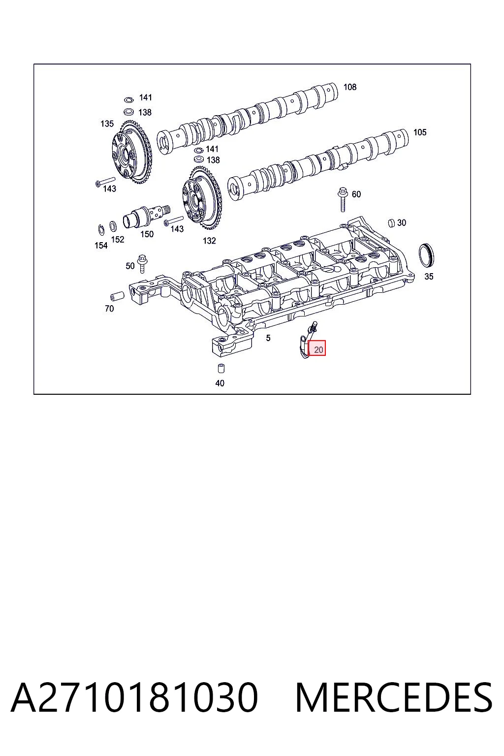 A2710181030 Mercedes Tubo (mangueira) de fornecimento de óleo de turbina